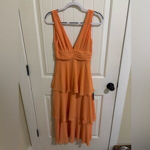 Lulu's Vibrant Orange High Low Dress